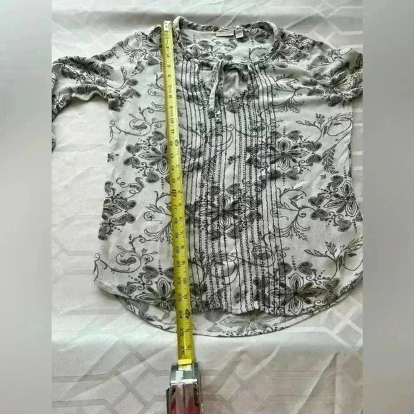 ✨Hinge size small tunic white and green tie front - Picture 5 of 7